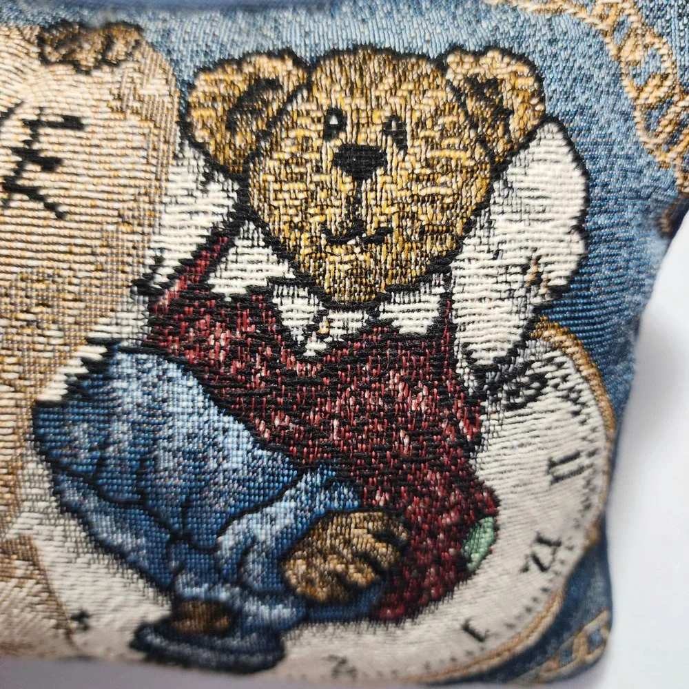VTG Boyds Bears & Friend I Dont Have Time Im Retired Tapestry Accent Pillow Blue